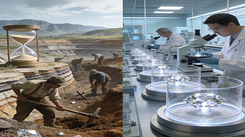 This balances their duty and demand. Natural diamonds are high in demand, but production takes longer