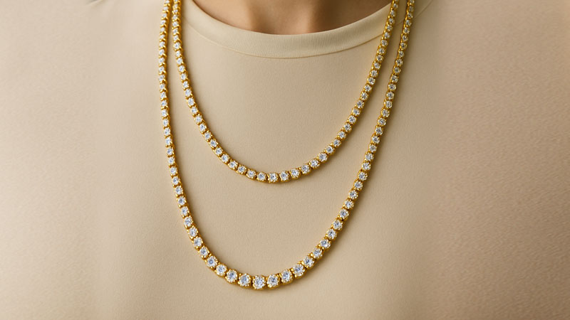 Dazzling 18-inch tennis chain