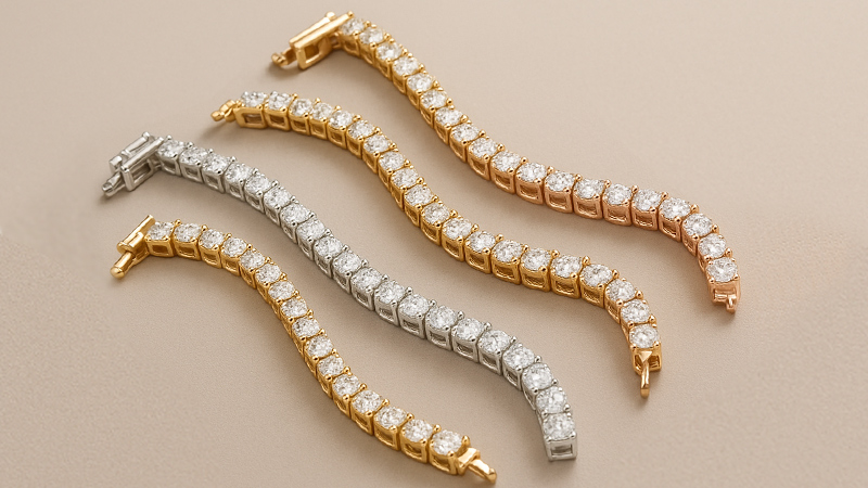Tennis bracelets are available in a variety of metals