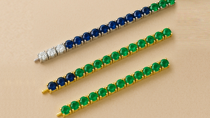 Diamonds can be colored gemstones like sapphires or emeralds