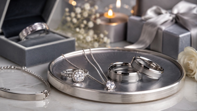 10th Anniversary: Tin, Aluminum, and Diamond Jewelry