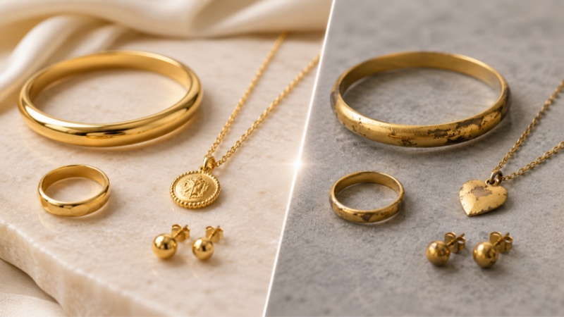 Gold vermeil vs gold-plated jewelry may look almost identical in product photos
