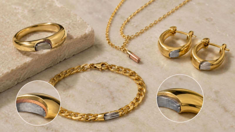 The underlying material may be brass, copper, stainless steel, zinc alloy