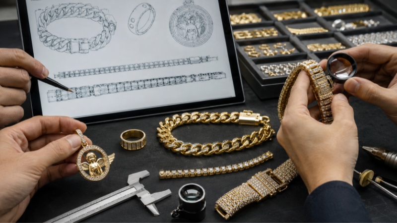 The more edges, stones, links, and moving parts a design has, the more careful the plating process should be
