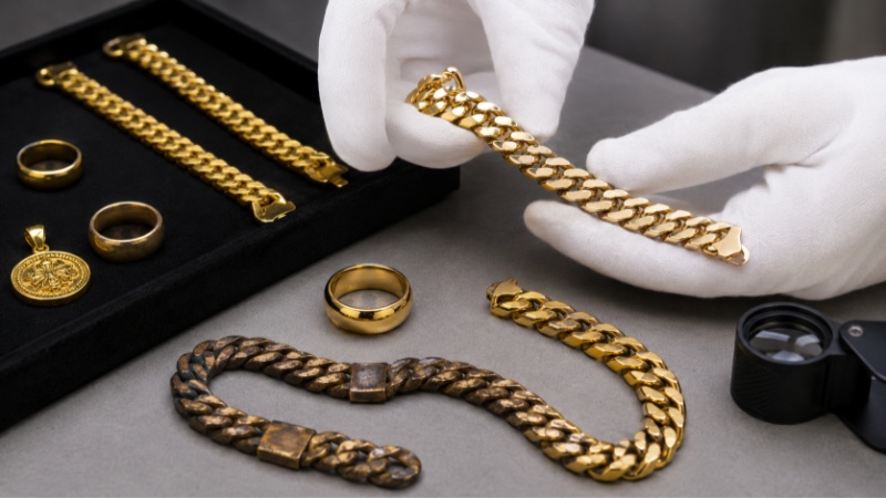 Gold plated brass can tarnish or fade when the plating layer wears down