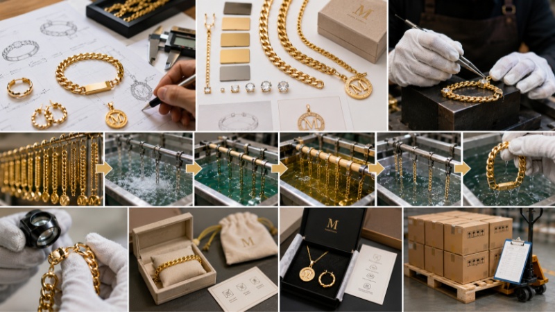 Missjeweler supports OEM/ODM 18K gold plated brass jewelry for rings, earrings, bracelets