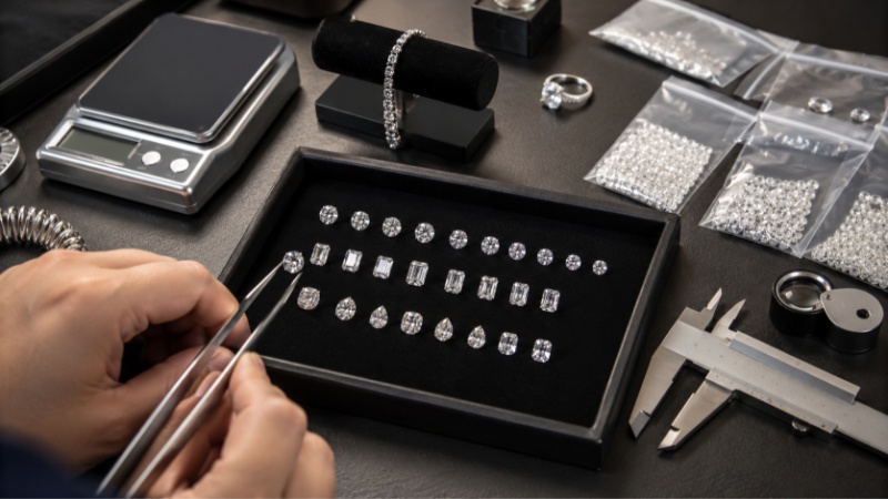The final cost depends on stone size, shape, color, clarity, cut quality, certificate