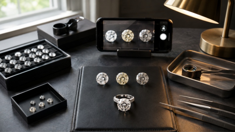 A 4 carat stone is large, so yellow or gray tone becomes more visible than it would on smaller stones