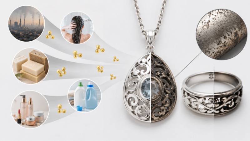 Following reaction happens, and your favourite accessory gets tarnished