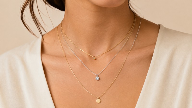 Necklace layering works best when color is only one of several