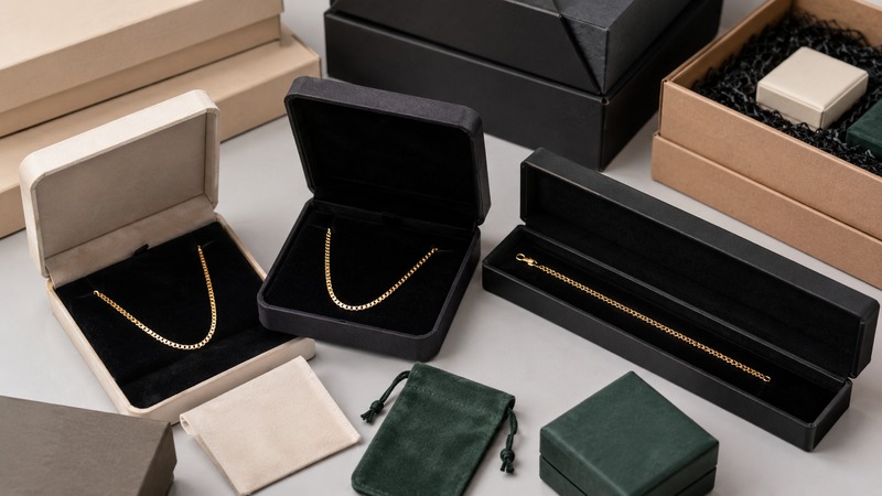 Pack every box chain necklace with custom jewelry packaging for brands