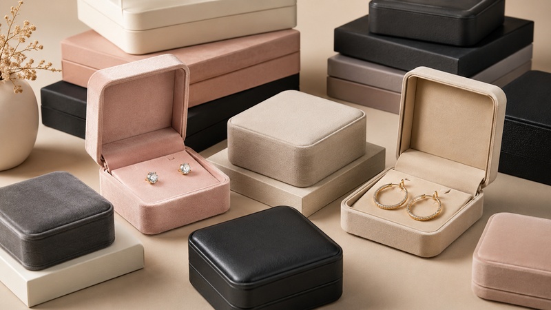 Present earrings in a custom earring box for jewelry brands, retailers, and wholesalers