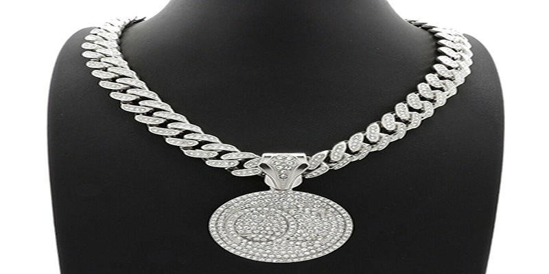 It is actually a circle pendant with a thick chain, especially customized for streetwear and modern cultures. 
