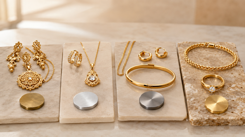 Gold plated brass can be suitable for many customers, but skin compatibility