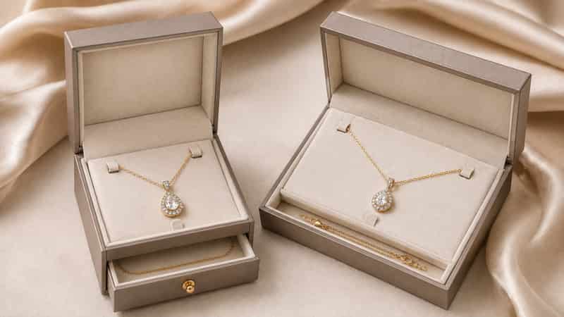 Pendant jewelry boxes should keep the pendant centered while providing enough