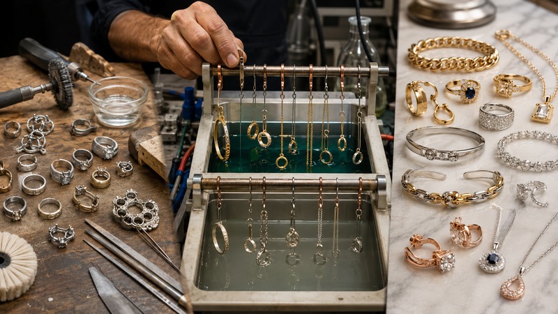 Traditional jewelry plating usually refers to electroplating