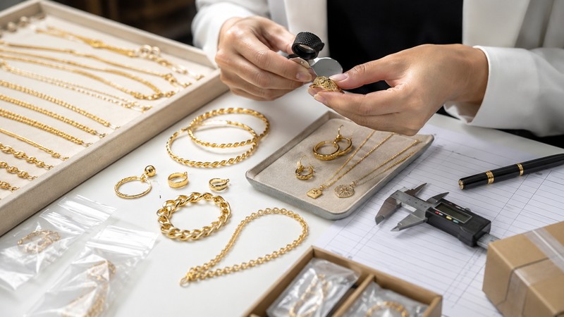 Gold plated brass jewelry starts with a brass base that is formed, cast