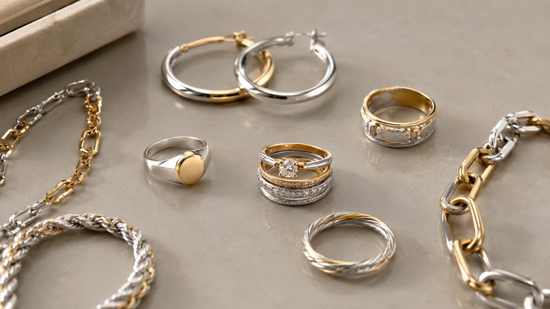 Mixed-metal jewelry allows customers to combine silver