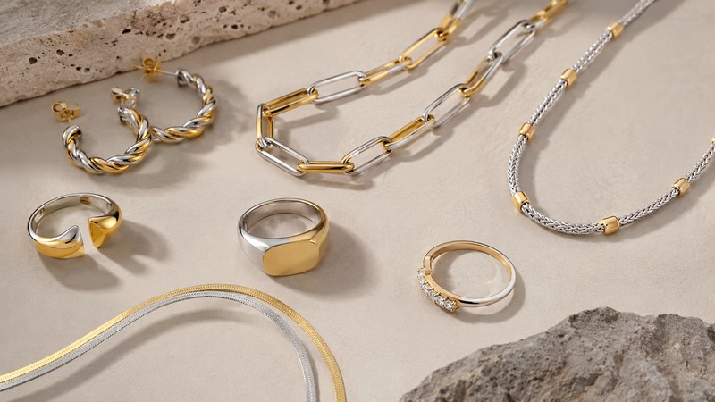 Mixed-metal jewelry allows customers to combine silver