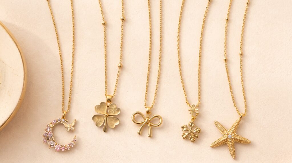 Playful charms, colorful pendants, and fun necklaces inspired by early 2000s trends.
