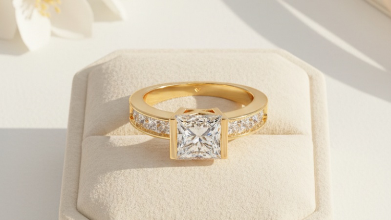 It is best to avoid heavy or competing statement pieces near the engagement ring.