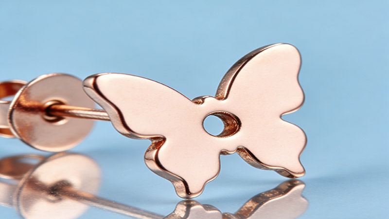 Butterfly or push-back types of earring enclosures are commonly used with stud and lightweight earrings.