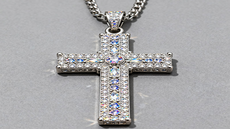 Iced-Out Hip-Hop Cross necklace