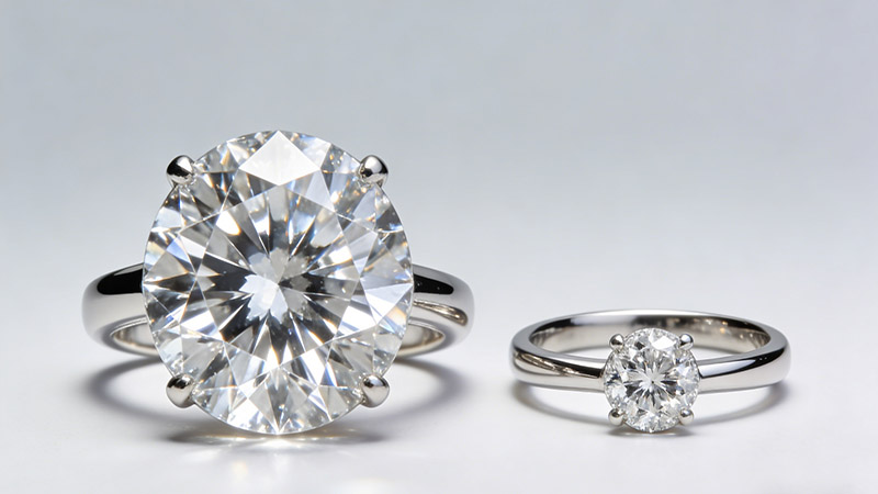 Choosing moissanite engagement rings means you can have larger carat sizes. 