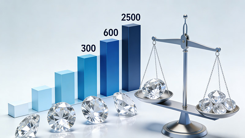 The cost of moissanite depends on carat, clarity, cut, and colorless grade.