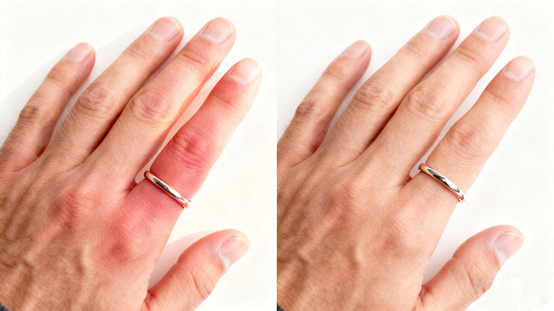 A ring size that doesn't fit can cause swelling
