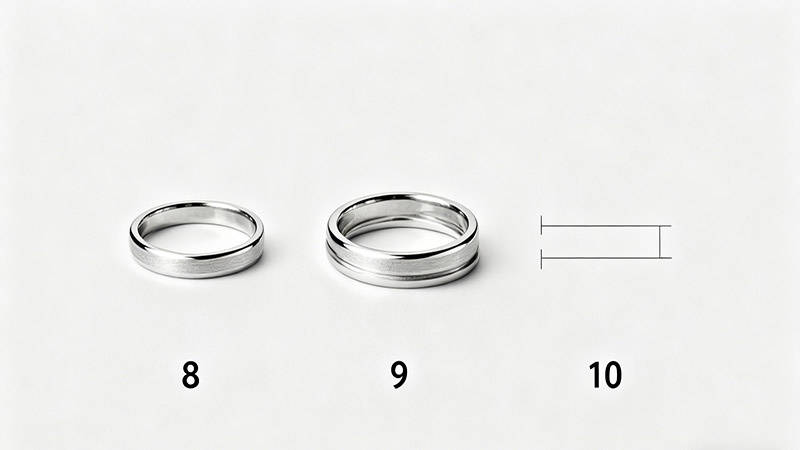 Ring sizes for men vary.