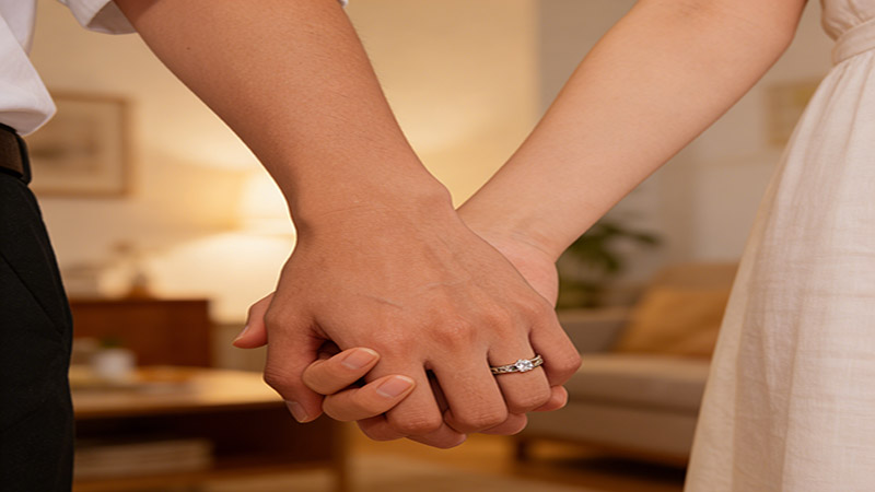 Engagement rings are correct when both partners have settled their minds on marriage. 
