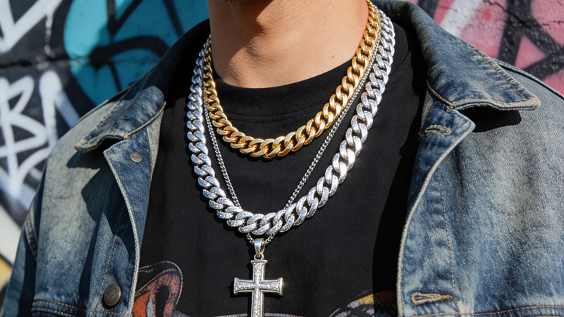 Figaro is often layered with other chain necklaces for a modern and fashion-forward look.