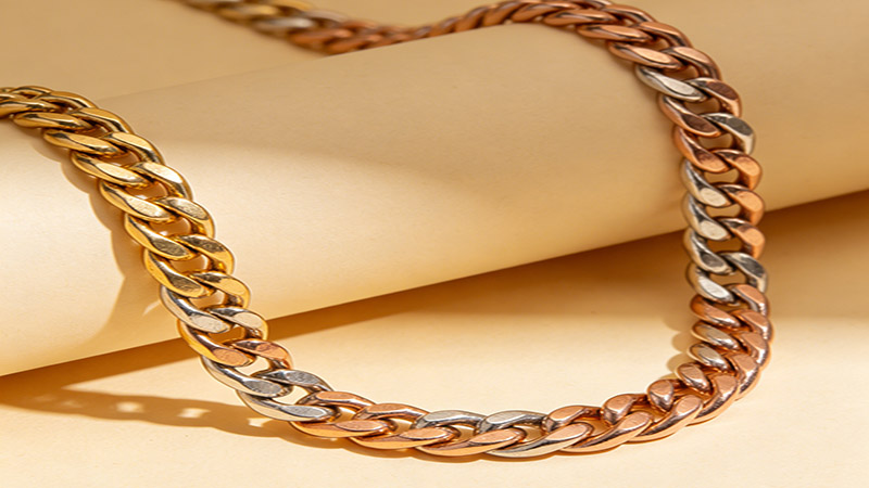 Two-tone material Cuban chain