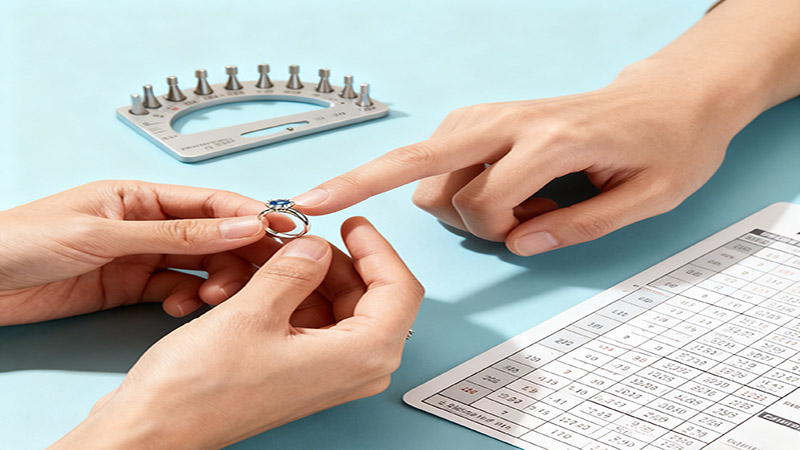 Use a ring sizer or a ring size conversion table to ensure your wedding ring fits correctly.