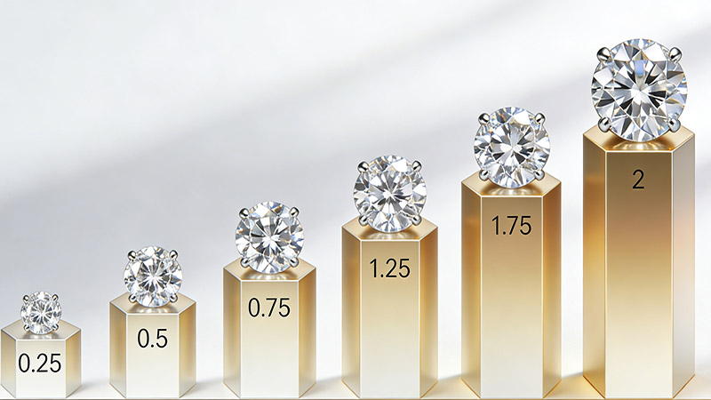 The carat weight is actually the weight of diamond, not its size