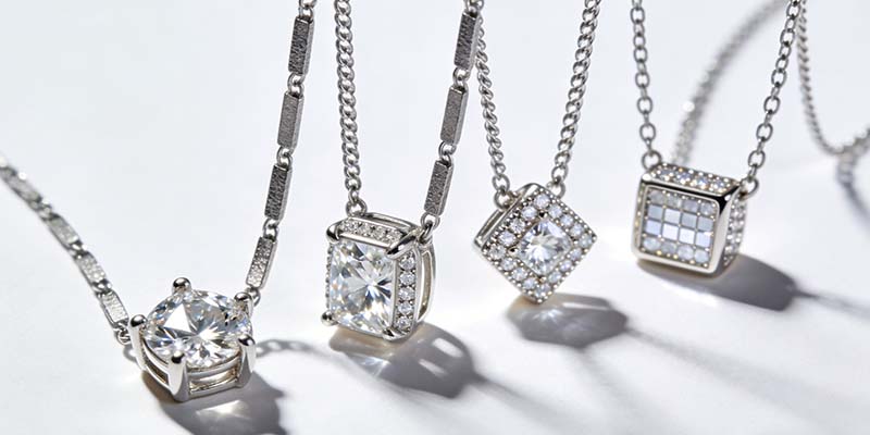 You can pick a lab diamond sterling silver necklace within your budget.