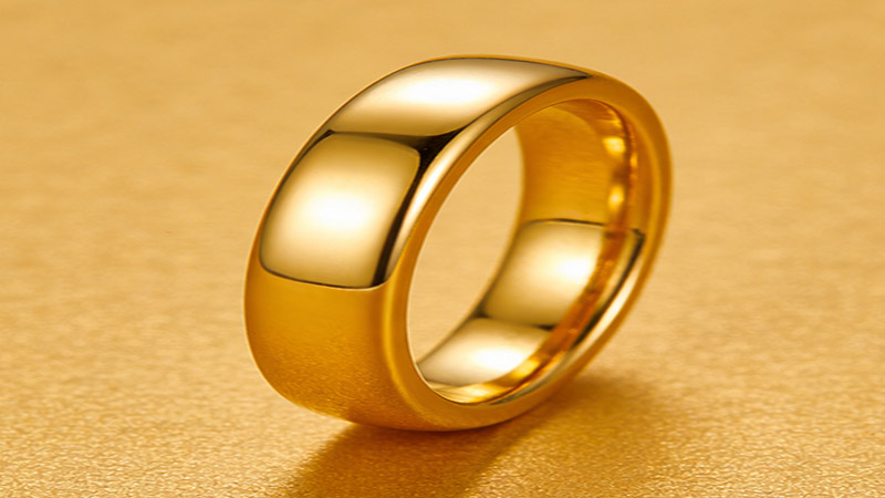 Yellow gold is created by alloying 75% pure gold with silver and copper